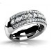 3.00 Ct Ladies Three Row Round Cut Diamond Wedding Band Ring